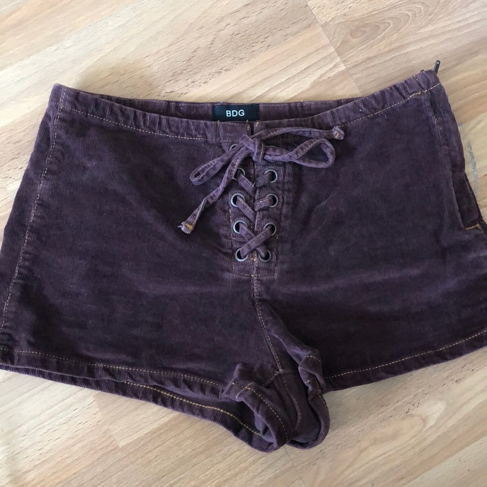 Burgundy corduroy shorts